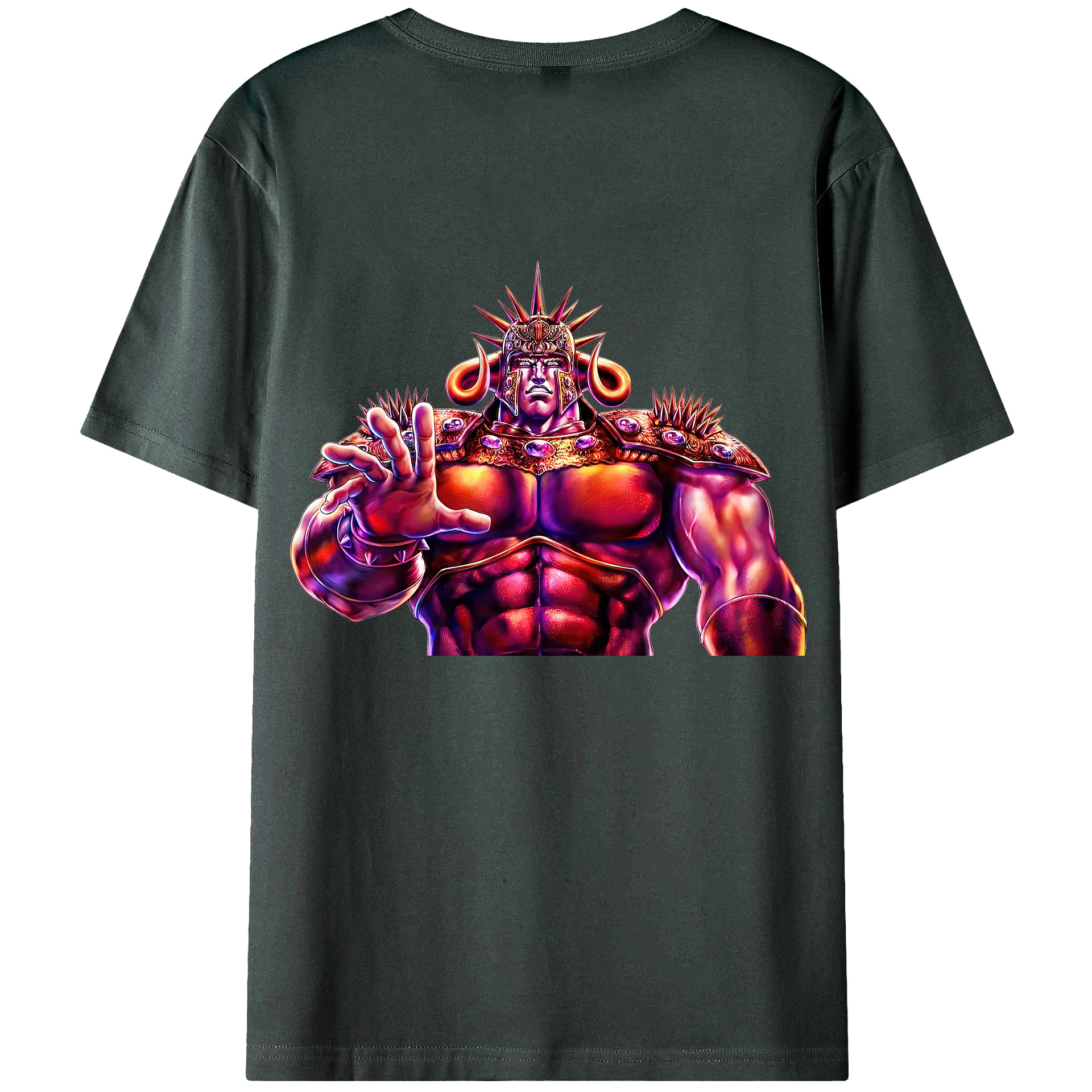 （画像用） 北斗の拳 Fist of the North Star 綿100％ メンズ半袖Tシャツ（バックプリント） 通気性